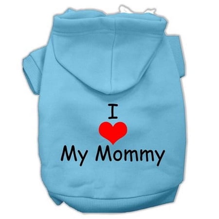 Mirage Pet I Love My Mommy Screen Print Pet Hoodies, Baby Blue - Extra Small 8