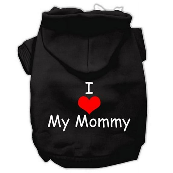 Mirage Pet I Love My Mommy Screen Print Pet Hoodies, Black - Extra Large 16