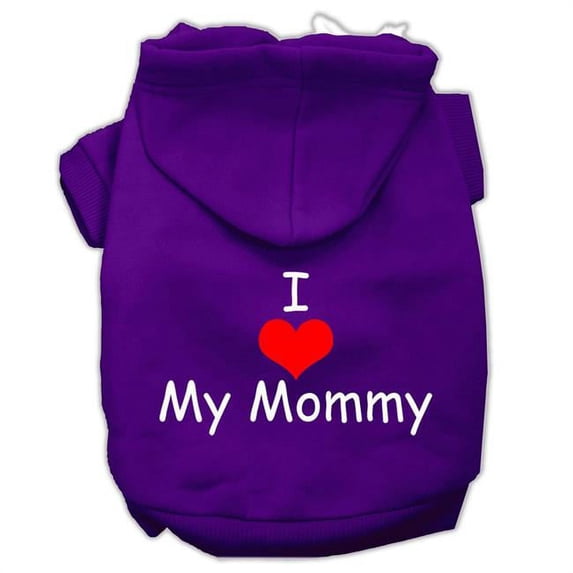 Mirage Pet I Love My Mommy Screen Print Pet Hoodies, Purple - 2XL 18