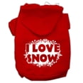 thumbnail image 1 of Christmas Pet Dog  Cat Hoodie Screen Printed, "I Love Snow", 1 of 10