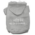 thumbnail image 1 of Mirage Pet  I Really Did Eat the Homework Screen Print Pet Hoodie, Grey - Extra Small, 1 of 1