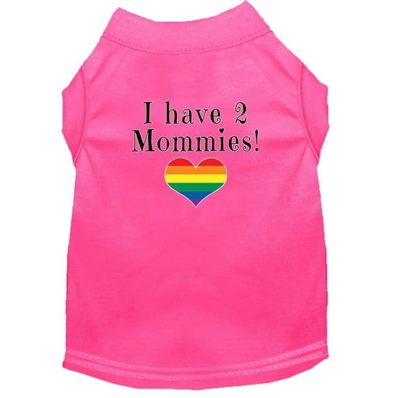 Pet Dog Cat Shirt Screen Printed, "I Have Two Mommies"