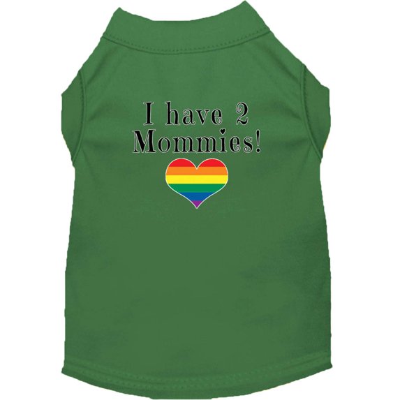 Pet Dog Cat Shirt Screen Printed, "I Have Two Mommies"