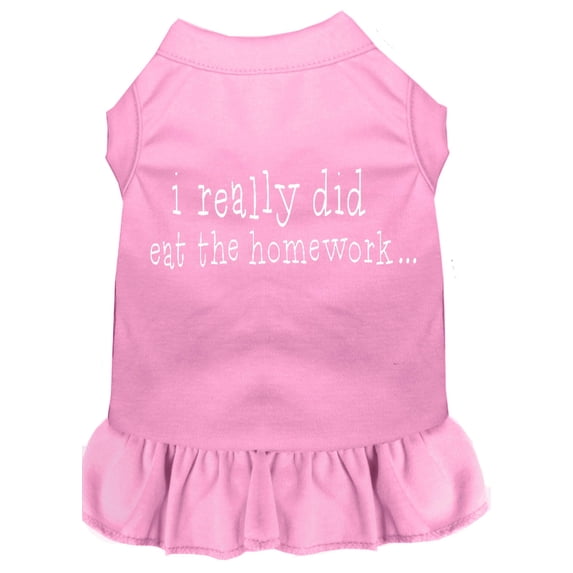 I really did eat the Homework Screen Print Dress Light Pink XL (16)