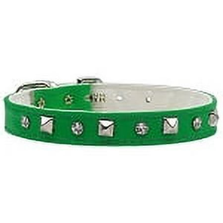Mirage Pet "Just the Basics" Crystal and Pyramid Collars Green 14