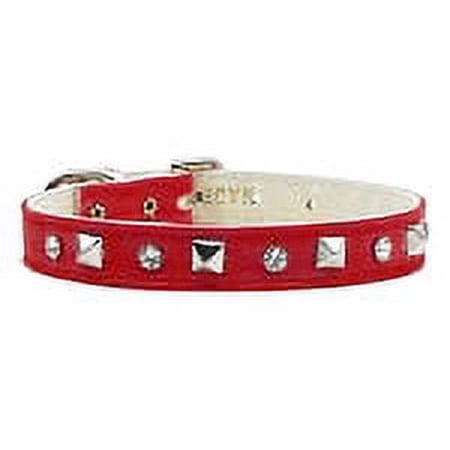 Mirage Pet "Just the Basics" Crystal and Pyramid Collars Red 14