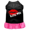 thumbnail image 1 of Mirage Pet Kiss Me Screen Print Dress Black with Bright Pink XL, 1 of 2