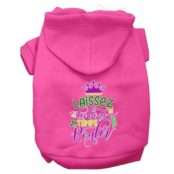 Pet Dog Cat Hoodie Screen Printed, "Laissez Les Bons Temps Rouler"