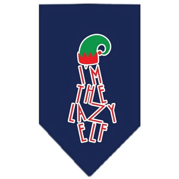 Mirage Pet Lazy Elf Screen Print Pet Bandana Navy Size Small