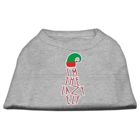 Mirage Pet Lazy Elf Screen Print Pet Shirt, Grey - Small - Size 10