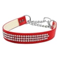 thumbnail image 1 of Mirage Pet Leather Rhinestone Slip-On Dog Collar, Red, L, 1 of 2