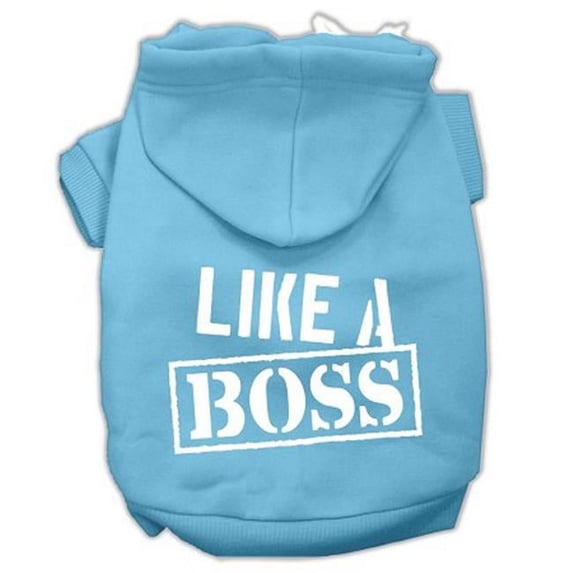 Mirage Pet Like a Boss Screen Print Pet Hoodie - Baby Blue, Small