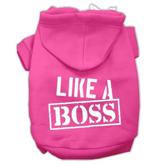Mirage Pet Like a Boss Screen Print Pet Hoodie - Bright Pink, Small