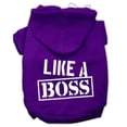 thumbnail image 1 of Mirage Pet  Like a Boss Screen Print Pet Hoodie - Purple, Large, 1 of 1