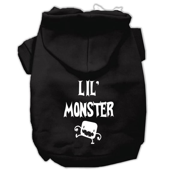 Mirage Pet Lil Monster Screen Print Pet Hoodies, Black - Extra Small - Size 8
