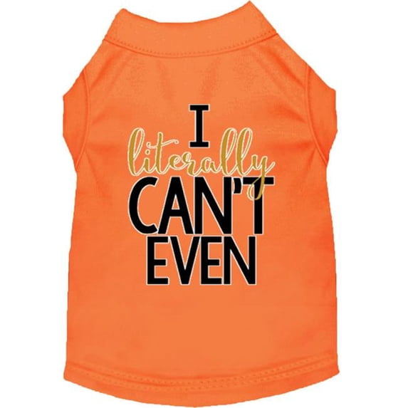 Mirage Pet Literally Can't Even Screen Print Dog Shirt Orange XXL