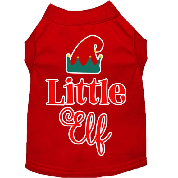 Christmas Pet Dog Cat Shirt Screen Printed, "Little Elf"