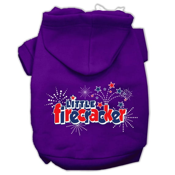 Pet Dog Cat Hoodie Screen Printed, "Little Firecracker"