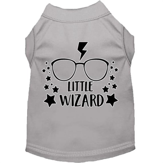 Mirage Pet Little Wizard Screen Print Dog Shirt Grey XXL