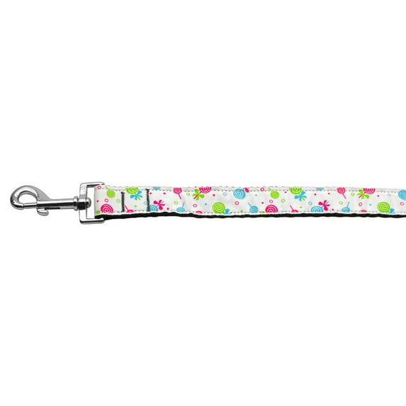Dog Supplies Lollipops Nylon Ribbon Leash White 1 Inch Wide 4Ft Long