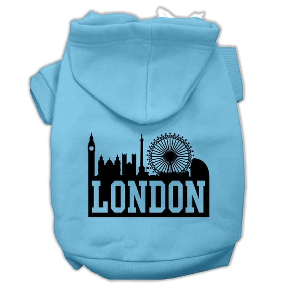Pet Dog Cat Hoodie Screen Printed, "London Skyline"