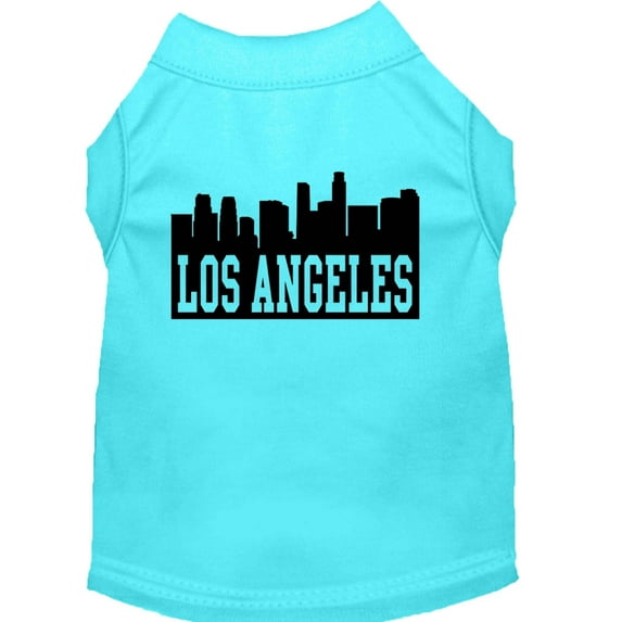 Dog Supplies Los Angeles Skyline Screen Print Shirt Aqua Sm (10)