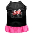 thumbnail image 1 of Mirage Pet Love Machine Screen Print Dog Dress Black with Bright Pink Sm, 1 of 11