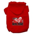thumbnail image 1 of Pet, Dog  Cat Hoodie Screen Printed, "Just A Love Machine", 1 of 10