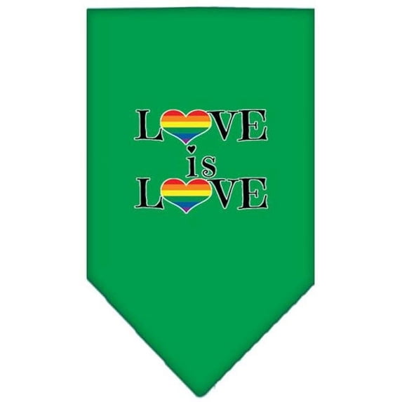 Mirage Pet Love is Love Screen Print Bandana, Emerald Green - Large