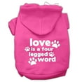 thumbnail image 1 of Pet Dog  Cat Hoodie Screen Printed, "Love Is A Four Legged Word", 1 of 10