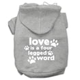 thumbnail image 1 of Mirage Pet  Love is a Four Leg Word Screen Print Pet Hoodies, Grey - 3XL, 1 of 1