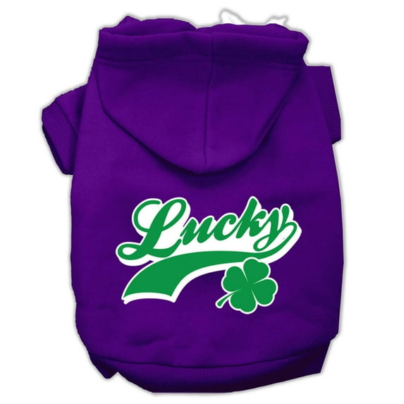 Mirage Pet Lucky Swoosh Screen Print Pet Hoodies Purple Size Med