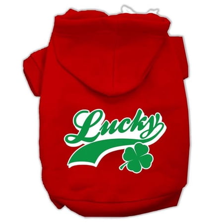 Mirage Pet Lucky Swoosh Screen Print Pet Hoodies, Red - Large