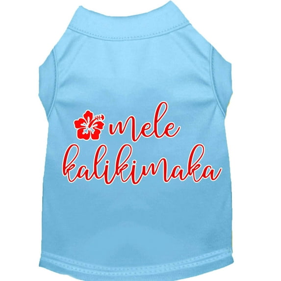 Christmas Pet Dog Cat Shirt Screen Printed, "Mele Kalikimaka"