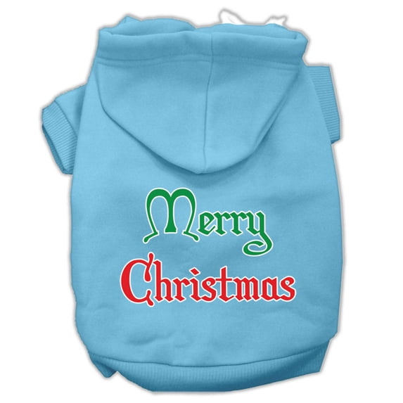 mirage 62-25-11 xsbbl merry christmas screen print pet hoodie baby blue - xs