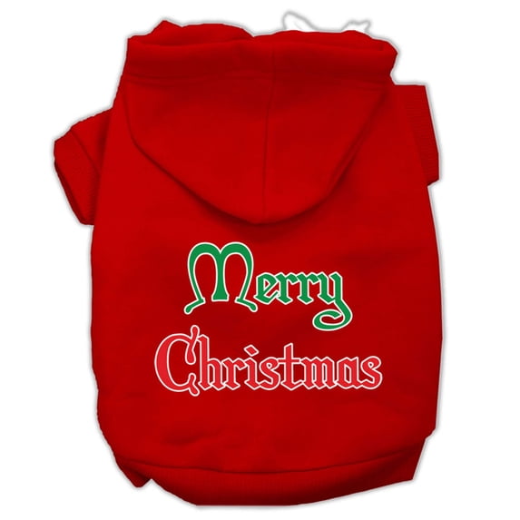mirage 62-25-11 smrd merry christmas screen print pet hoodie red - size sm