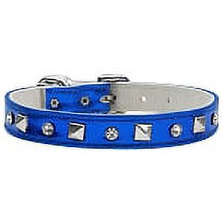 Mirage Pet Metallic Crystal and Pyramid Collars Blue MTL 10
