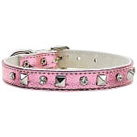 Mirage Pet Metallic Crystal and Pyramid Collars Pink MTL 14
