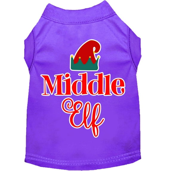 Christmas Pet Dog Cat Shirt Screen Printed, "Middle Elf"