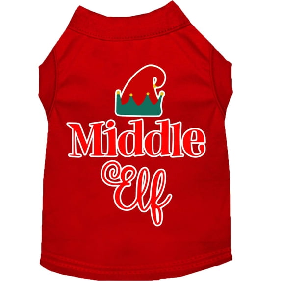 Christmas Pet Dog Cat Shirt Screen Printed, "Middle Elf"
