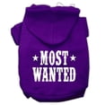thumbnail image 1 of Mirage Pet  Most Wanted Screen Print Pet Hoodies, Purple - Extra Small, 1 of 1