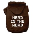 thumbnail image 1 of Mirage Pet  Nerd is the Word Screen Print Pet Hoodies, Brown - Extra Large, 1 of 1