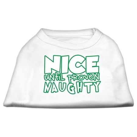 Mirage Pet Nice Until Proven Naughty Screen Print Pet Shirt, White - 3XL - Size 20
