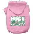 thumbnail image 1 of Nice until proven Naughty Screen Print Pet Hoodie Light Pink Lg (14), 1 of 9