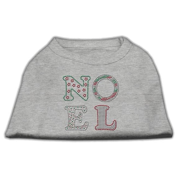 Mirage Pet Noel Rhinestone Dog Shirt - Gray, Extra Small