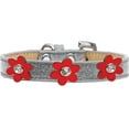 thumbnail image 1 of Mirage Pet Nylon Floral Jeweled Dog Collar, Silver, XL, 1 of 2
