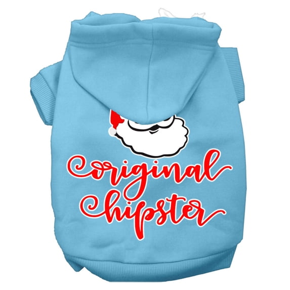 Mirage Pet Original Hipster Screen Print Dog Hoodie Baby Blue S