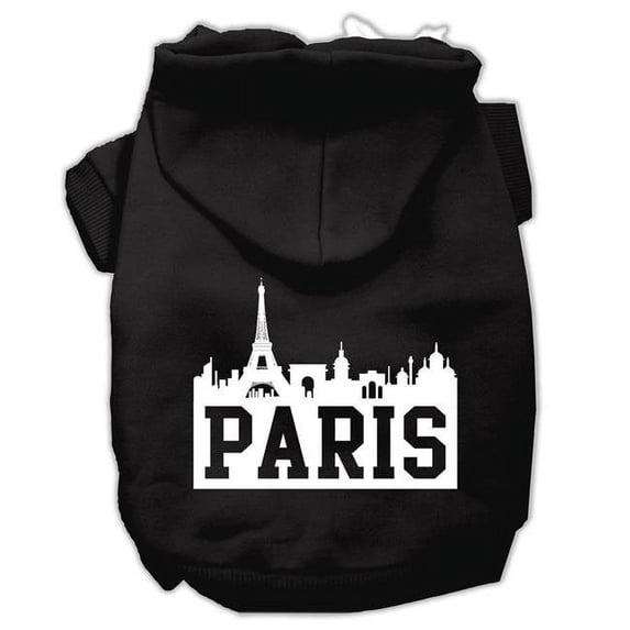 Mirage Pet Paris Skyline Screen Print Pet Hoodies Black Size XXXL