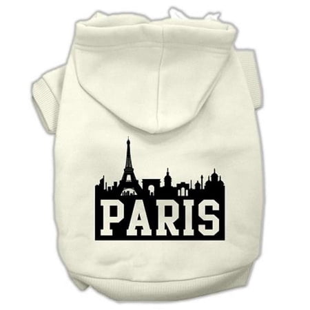 Mirage Pet Paris Skyline Screen Print Pet Hoodies, Cream - 3XL 20