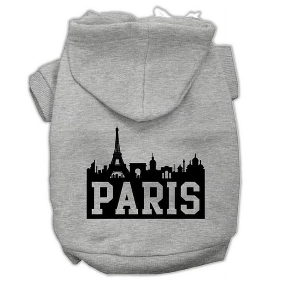 Mirage Pet Paris Skyline Screen Print Pet Hoodies, Grey - Small 10